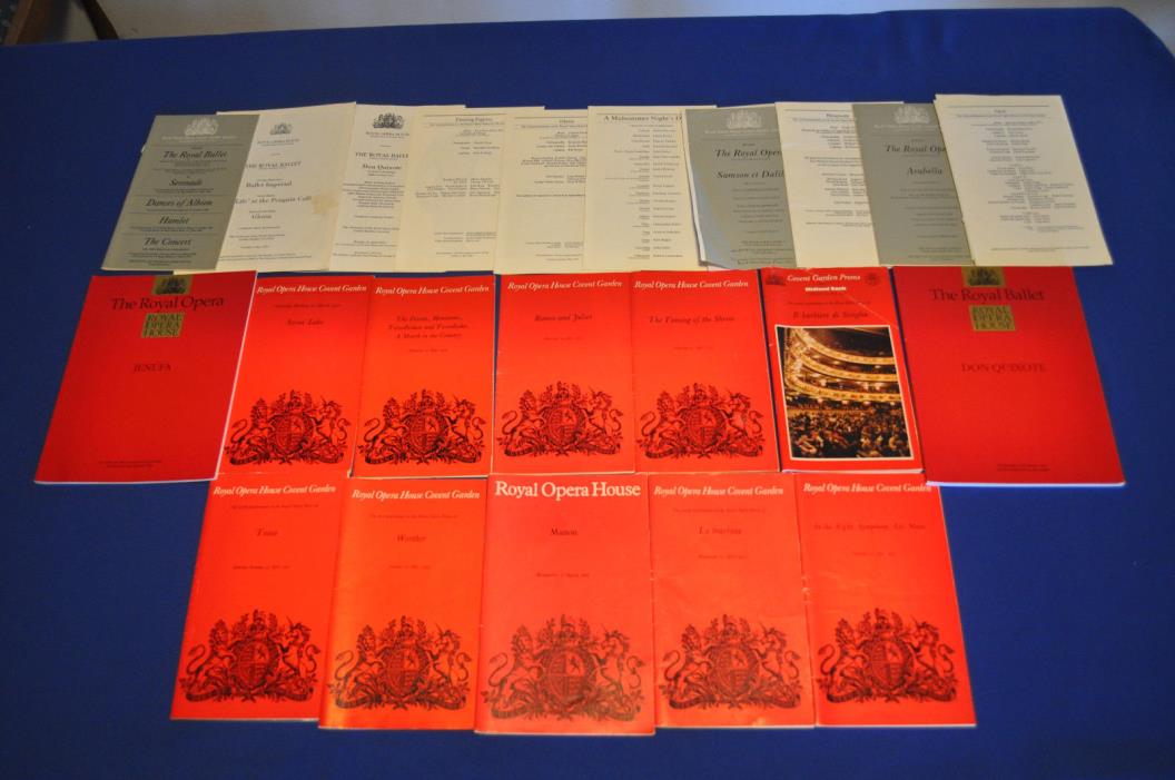 Large Lot Royal Ballet Opera Covent Garden Souvenir Programs London 1971 - 1993
