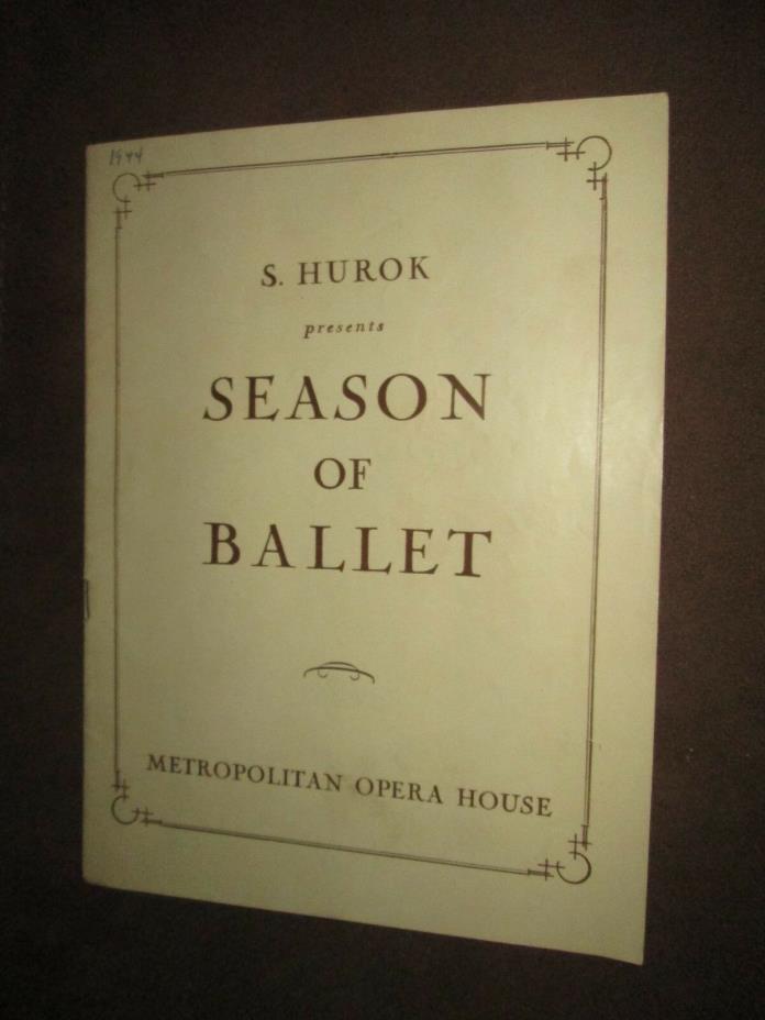 Metropolitan Opera House Program for Ballet season - 5/19/44