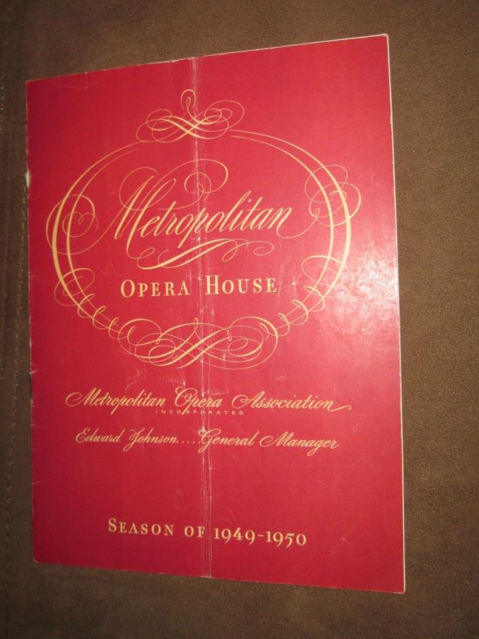 Metropolitan Opera House Program for season 1949/1950 dated 1/14/50