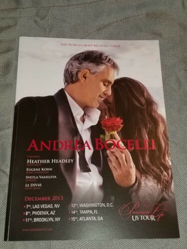 Andrea Bocelli 2013 Passion Life US Tour Program Book Heather Headley guest