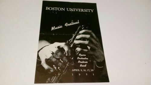 Boston University 1951 Music Festival Program 