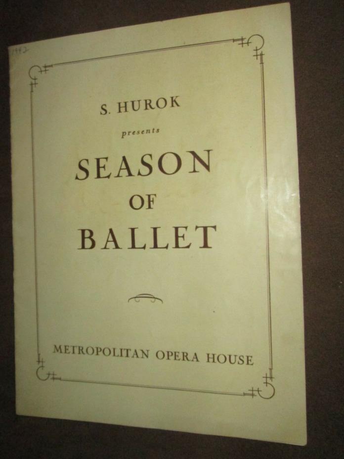 Metropolitan Opera House Program for Ballet season - 10/18/42