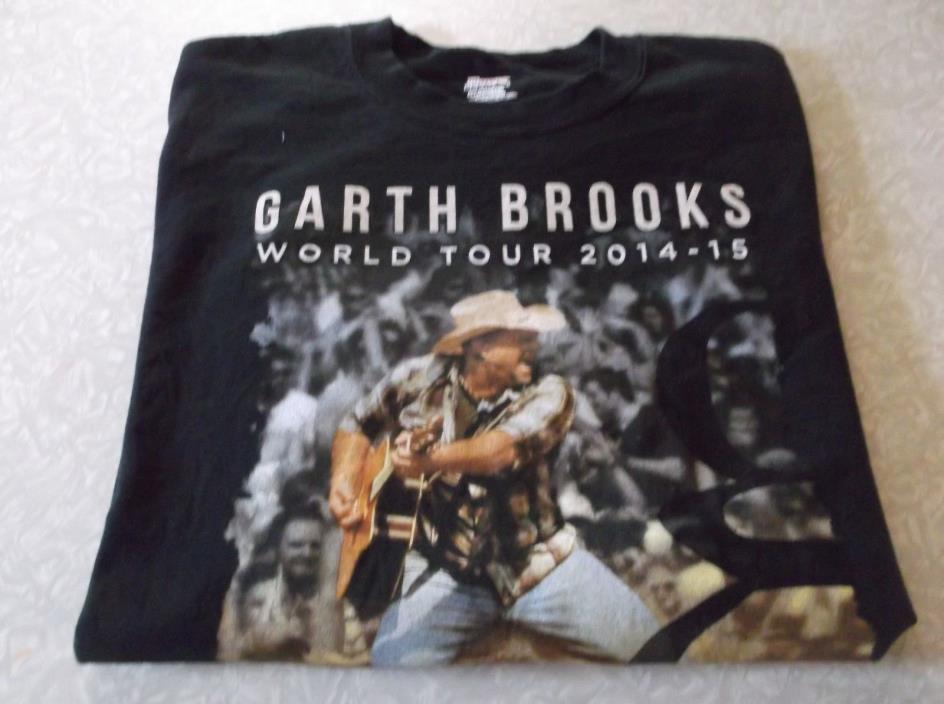 GARTH BROOKS WORLD TOUR 2014-15 T shirt Adult SZ 2XL BLACK NICE by Hanes