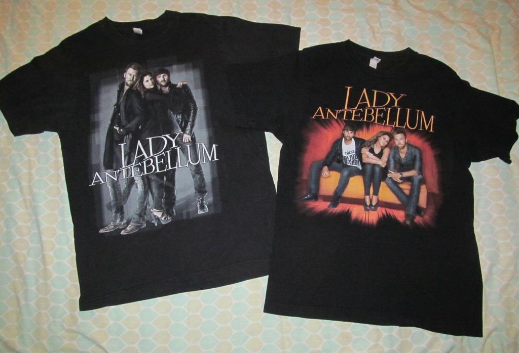 Lot of 2 LADY ANTEBELLUM Need You Now Tour 2010 Adult M Medium 17.5 by 26.5