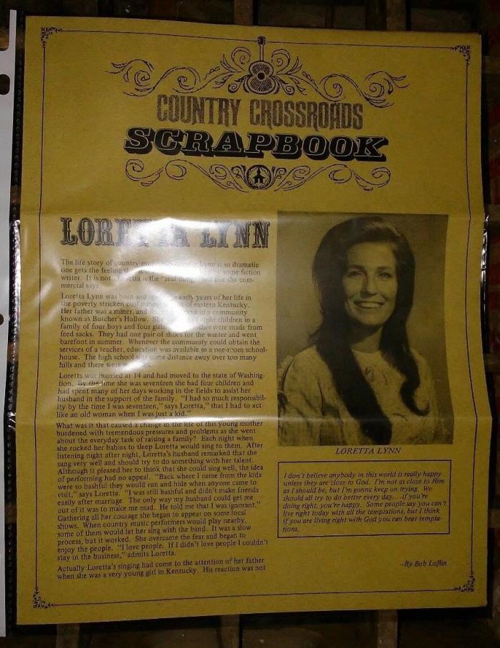 VINTAGE COUNTRY CROSSROADS SCRAPBOOK LORETTA LYNN Singer Entertainer