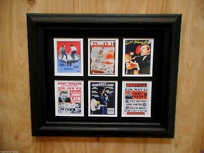 JOHNNY CASH - 6 MINIATURE CONCERT POSTERS IN A FRAME