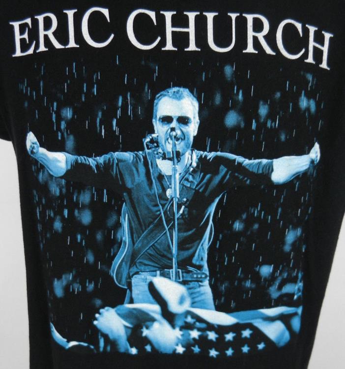 Tultex Concert T-Shirt M Black SS Eric Church World Tour The Outsiders Country