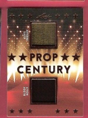 Elvis Presley & BUDDY HOLLY WORN RELIC SWATCH WARDROBE CARD 18 LEAF PROP CENTURY