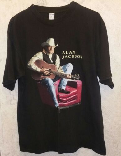 1998 ALAN JACKSON T Shirt Men Adult Large L  on Tour Black LITTLE MAN