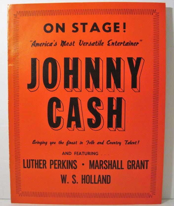 Johnny Cash June Carter ! Luther Perkins 3 LIVE INK Autographs On Stage Program