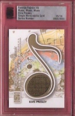 Elvis Presley WORN JACKET RELIC SWATCH CARD FAMOUS FABRICS MUSIC #d5/10 THE KING