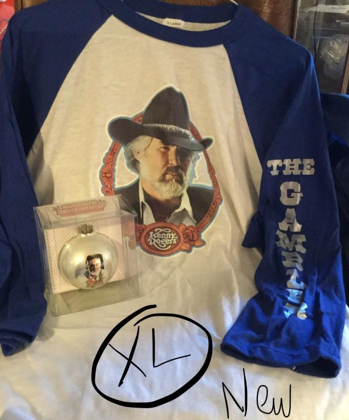 KENNY ROGERS - BALL CHRISTMAS ORNAMENT  and XL T SHIRT  SET
