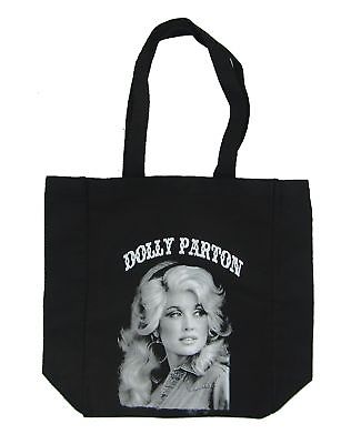 Dolly Parton Classic Pic Image Black Tote Bag New Official Merch Shoulder