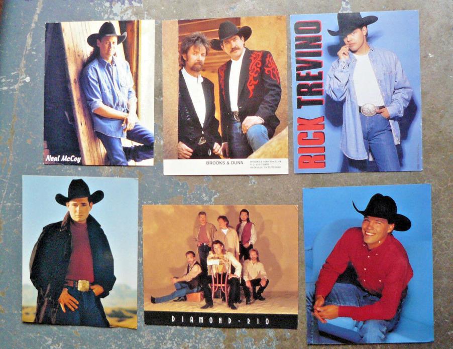 LOT OF 6 8x10 Photo Page Fan Club/Publicity Promo RICK TREVINO, BROOKS & DUNN