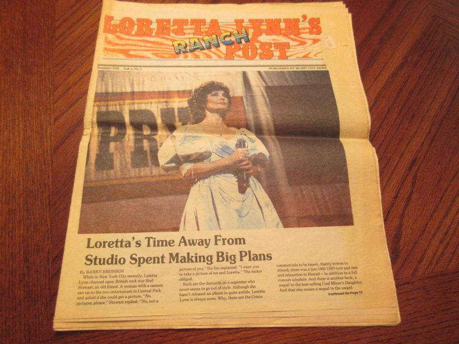 Vintage 1984 Vol. No. 1 Loretta Lynn's Ranch Post (Newspaper)