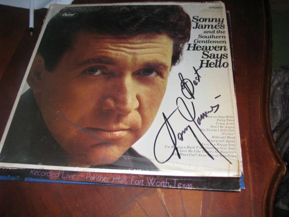 Sonny James  Heaven Says  Hello   33 record  Signed  autographed