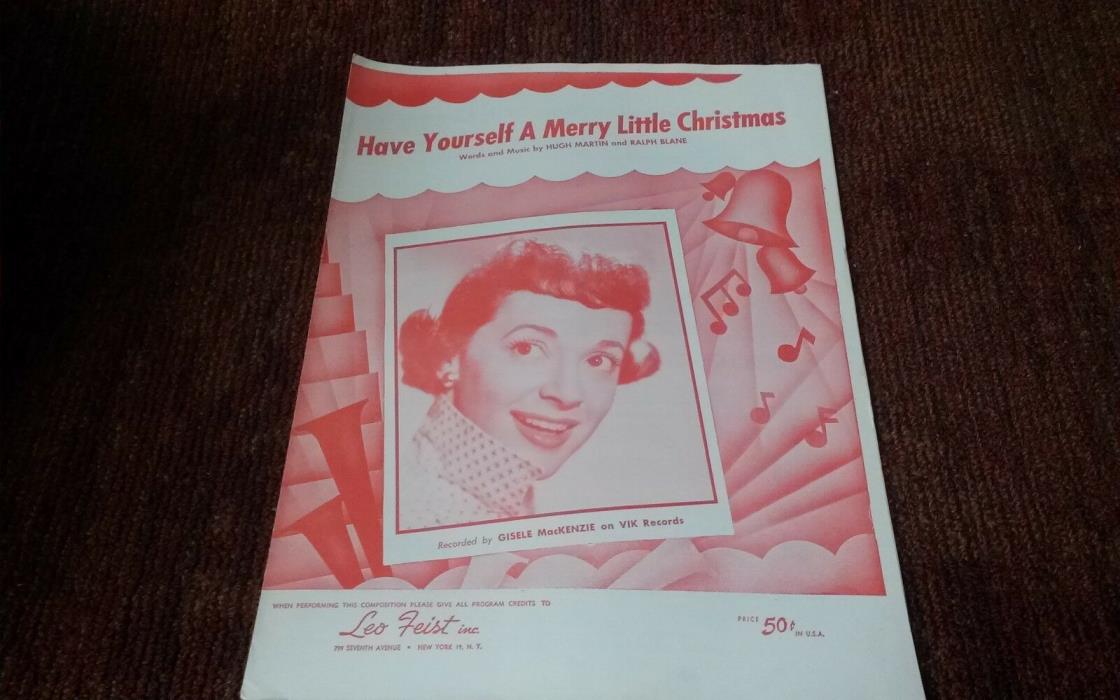 Have Yourself A Merry Little Christmas 1958 Giselle MacKenzie  sheet music NM