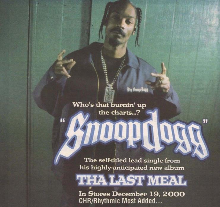 Vintage print Radio Music Promo ad Legend Snoop Dogg Tha Last Meal nice art