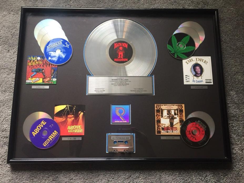 DEATH ROW RECORDS RIAA AWARD Dr Dre Chronic Snoop Dogg 2Pac Plaque CD