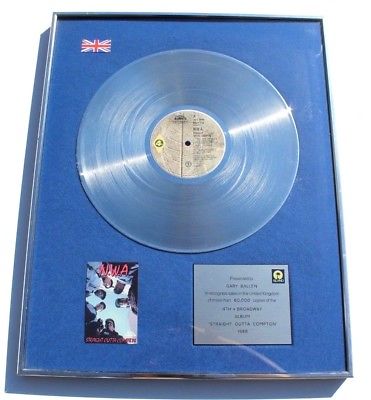 Vtg 1988 N.W.A. Straight Out Of Compton UK LP Platinum Record Album Plaque