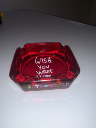 TRAVIS SCOTT ASTROWORLD Glass ASH TRAY Red Wish You Were Here Ashtray Merch