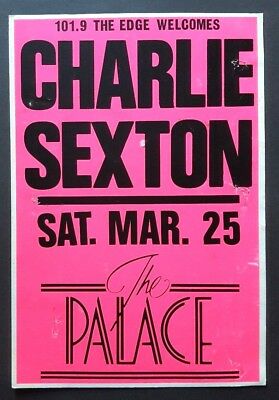 CHARLIE SEXTON OG Promo Poster '89 LA BOB DYLAN Stevie Ray Vaughan Arthur Barrow
