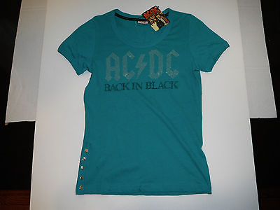 AC DC Shirt size ladies EXTRA SMALL leidsplein press vintage 2009 BACK IN BLACK