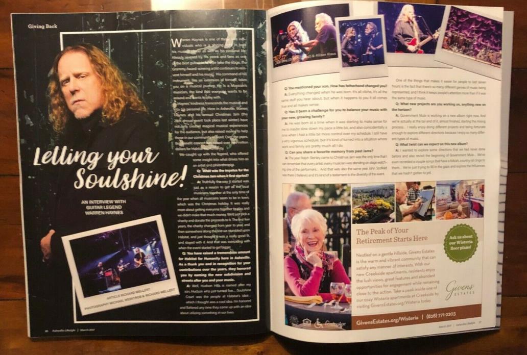 allman brothers  Warren Haynes Asheville Lifestyle  interview