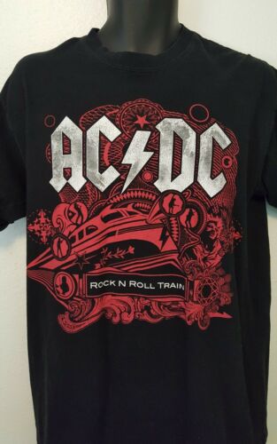 AC/DC 2009 Black Ice Concert T Shirt Large Rock N Roll Train Band E3