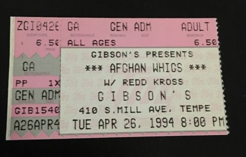 Afghan Whigs Used Ticket Stub 1994 Gentleman Tour Tempe AZ