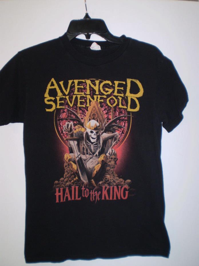 AVENGED SEVENFOLD Shirt S Small BLACK Hail to King METAL 2013 Tour Short Sleeve