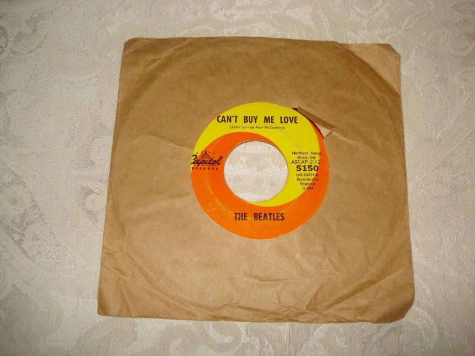 THE BEATLES Can't Buy Me Love/You Can't Do That 45 RPM Record VG Original Sleeve