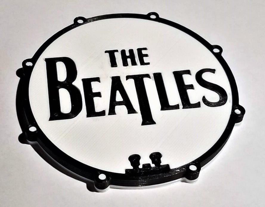 The Beatles Bass Drum Head 3D Printed Coaster Ed Sullivan Show Cover Depiction