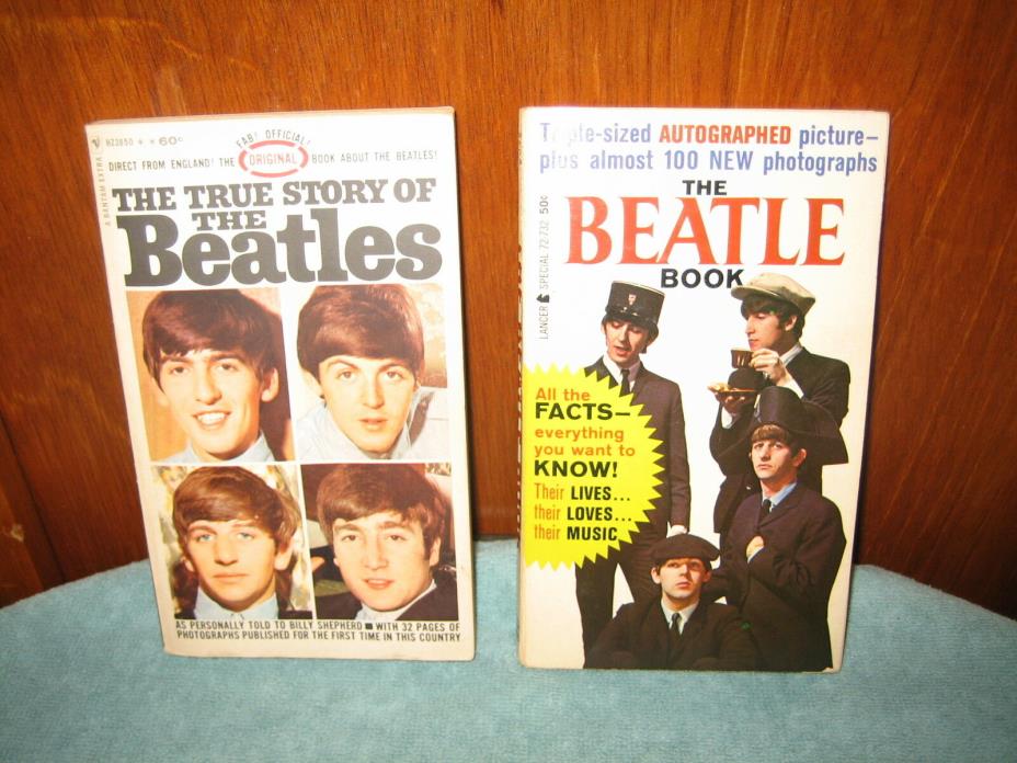 4 items- True Story Beatles Bantam Shepherd Books Mag. Trivia Photos 1964 EC+