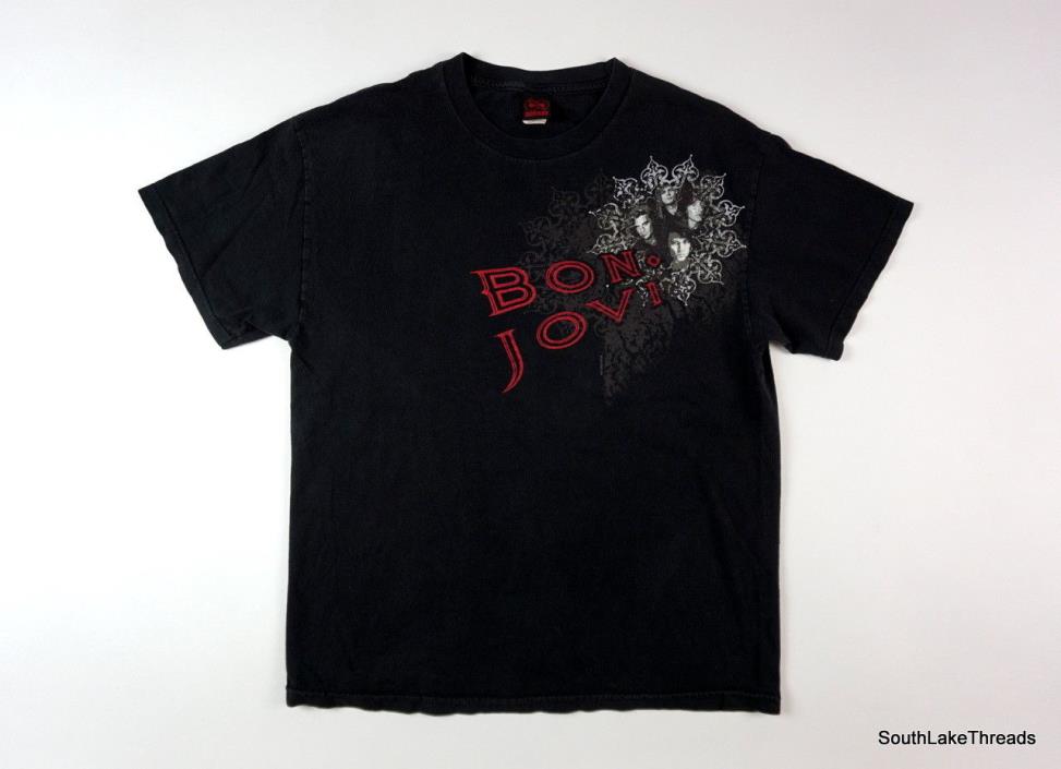 Men's Bon Jovi Rock Concert Tour T-Shirt Black by Cinder Block Sz Large