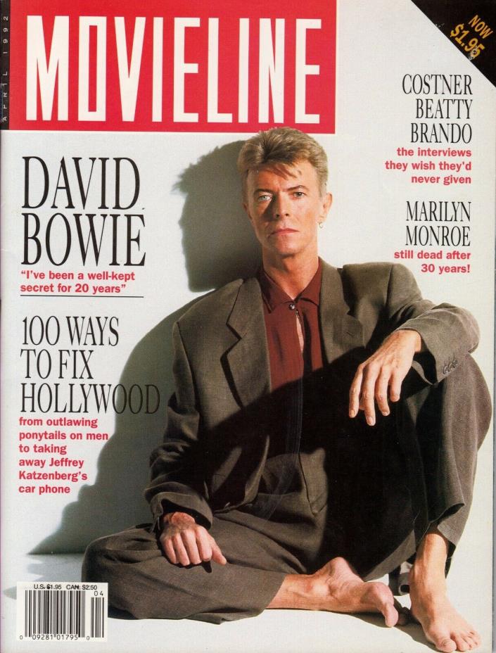 Movieline Magazine April 1992 David Bowie Marilyn Monroe Kevin Costner Warren Be