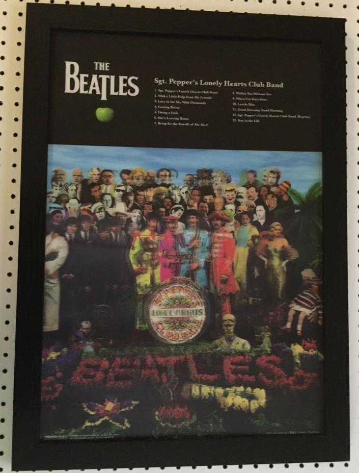 The Beatles SGT Pepper's Lonely Hearts Club Band 3D/Holographic Poster Framed