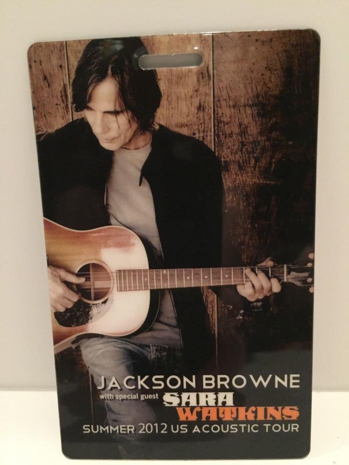 Jackson Browne Sara Watkins Concert Tour Laminate Pass Lanyard Acoustic Guitar