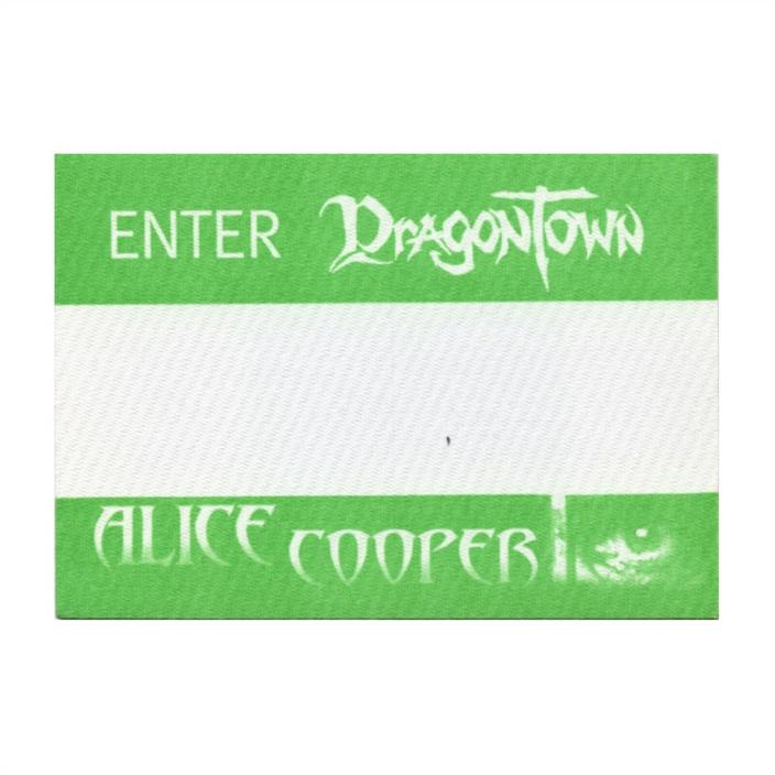 Alice Cooper authentic 2002 Dragontown Tour satin Backstage pass green