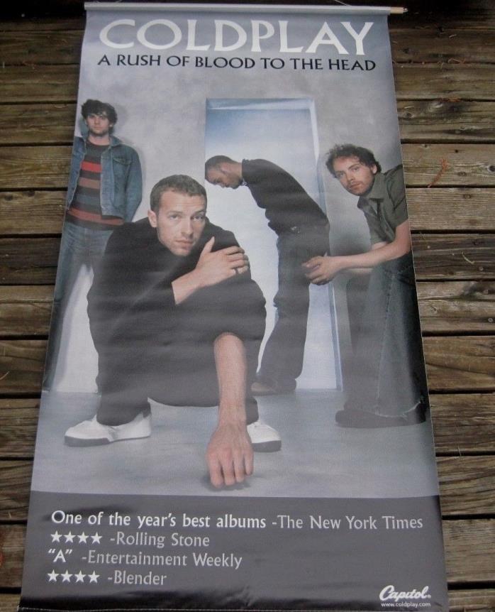 Coldplay Vinyl Poster A Rush of Blood to the Head Album Double Sided Capitol Ad