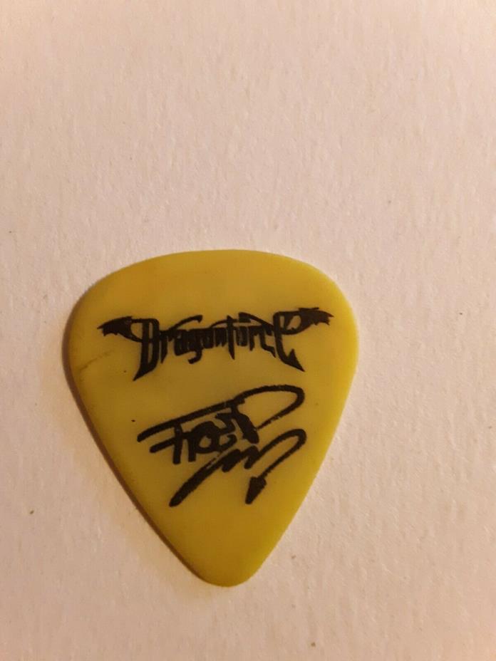 Dragonforce Guitar Pick Yellow Concert Used Frédéric Leclercq