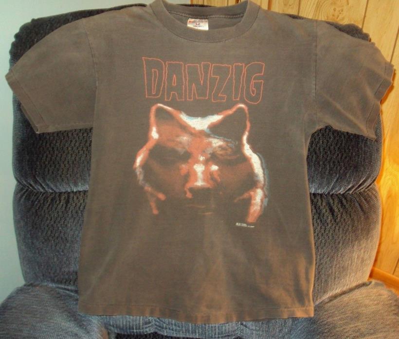 DANZIG Lucifuge T Shirt Large 1991 Wolf Black Samhain Misfits Original RARE