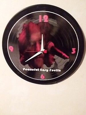 THE EAGLES - GLENN FREY -12 INCH QUARTZ WALL CLOCK - PEACEFUL EASY FEELIN