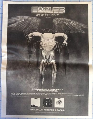 THE EAGLES One Of These Nights ~ 1975 vintage advertisement, poster, picture, ad