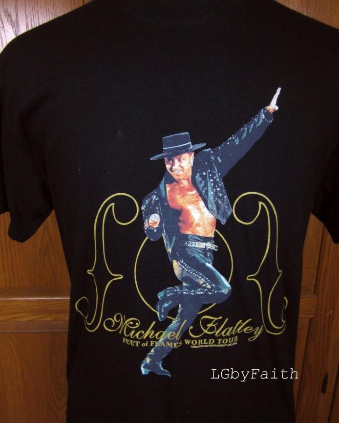 Michael Flatly Lord of the Dance Feet of Flames World Tour Tshirt Sz M VGC