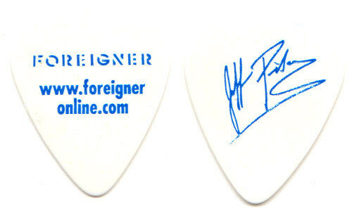 FOREIGNER Guitar Pick : 2000s Tour - Jeff Pilson white blue signature Dokken Dio