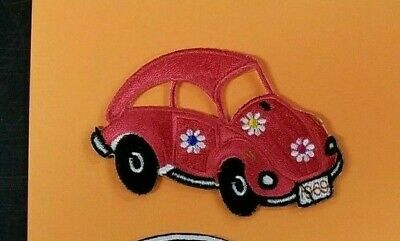 VOLTSWAGON VW BUG FLOWER POWER 1969 EMBROIDERED PATCH !
