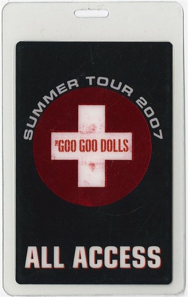 Goo Goo Dolls authentic 2007 concert Laminated Backstage Pass Summer Tour AA