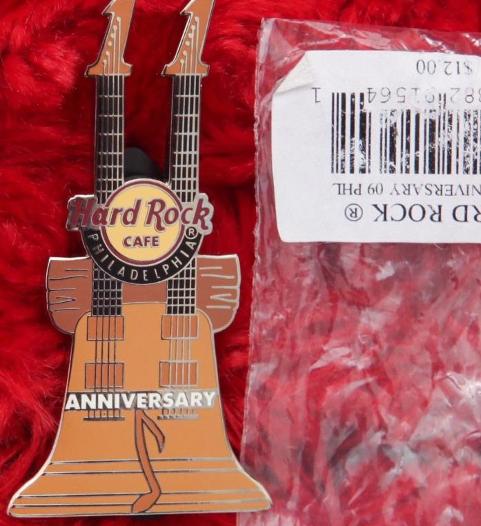 Hard Rock Cafe Pin Philadelphia LIBERTY BELL Double Guitar 11th Anniversary