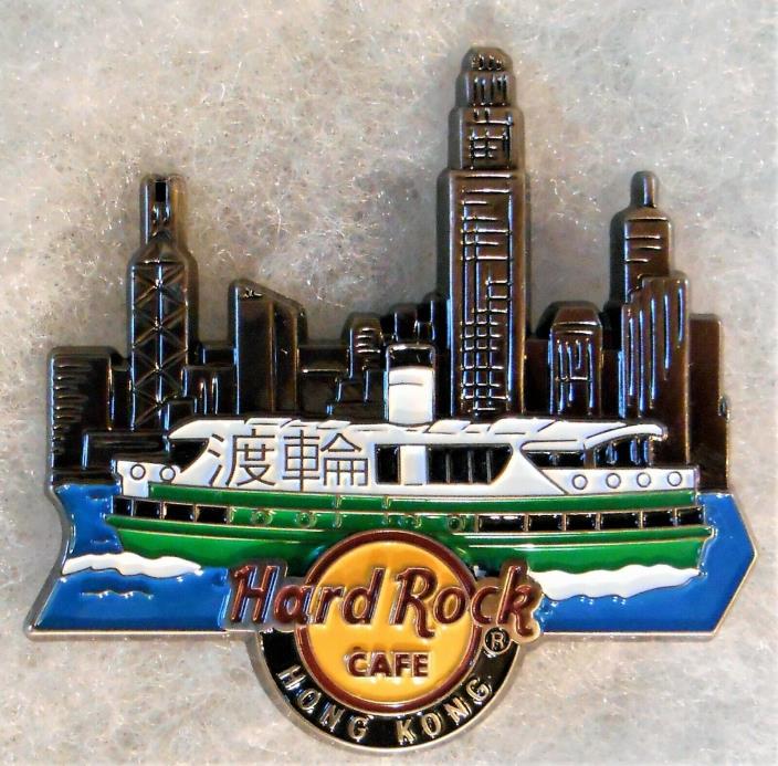 HARD ROCK CAFE HONG KONG 3D CITY SKYLINE STATE FERRY IN HARBOUR PIN # 96175
